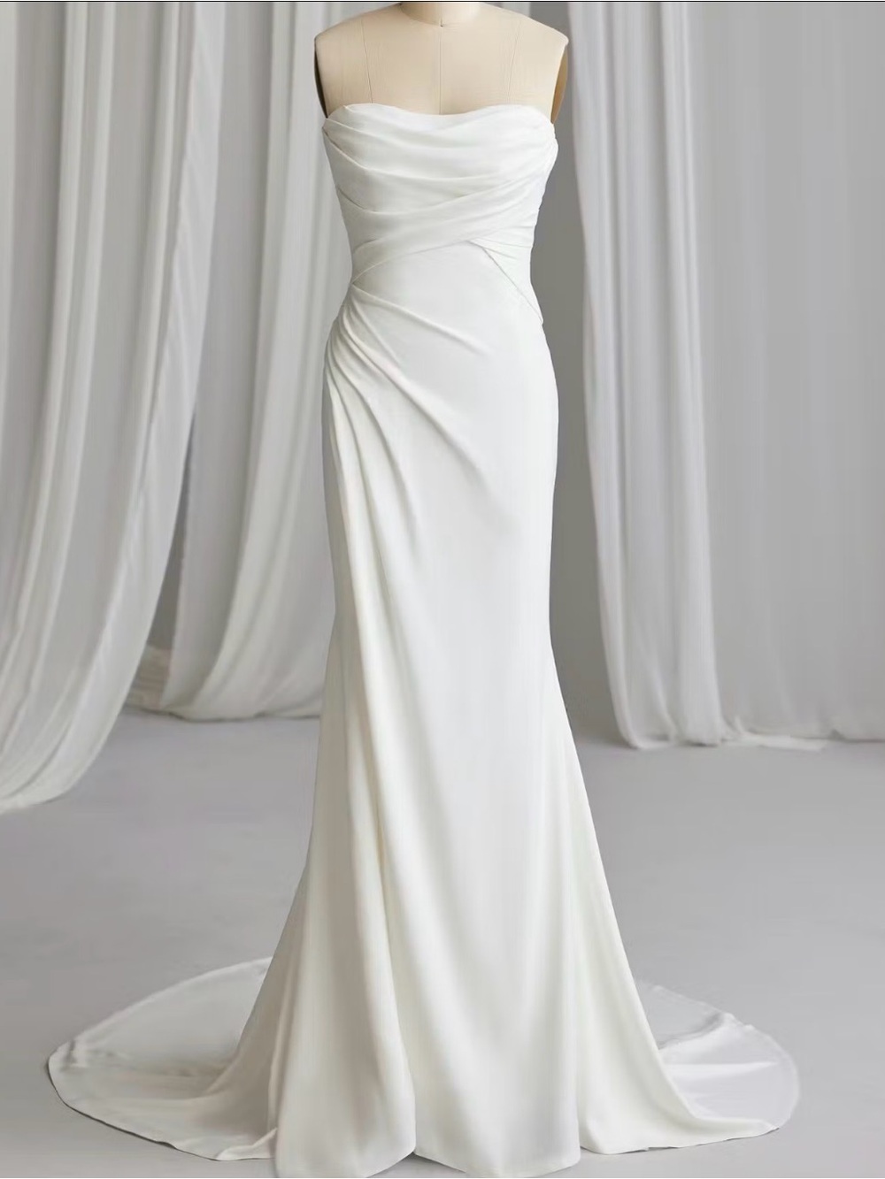 Maggie Sottero Strapless Ivory Sheath Wedding Gown